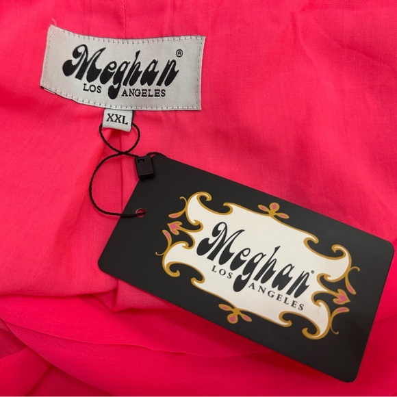 NEW MEGHAN Fabulous LOS ANGELES SUNSET MIDI DRESS - NEON PINK Size XXL NEW NWT - Picture 9 of 12